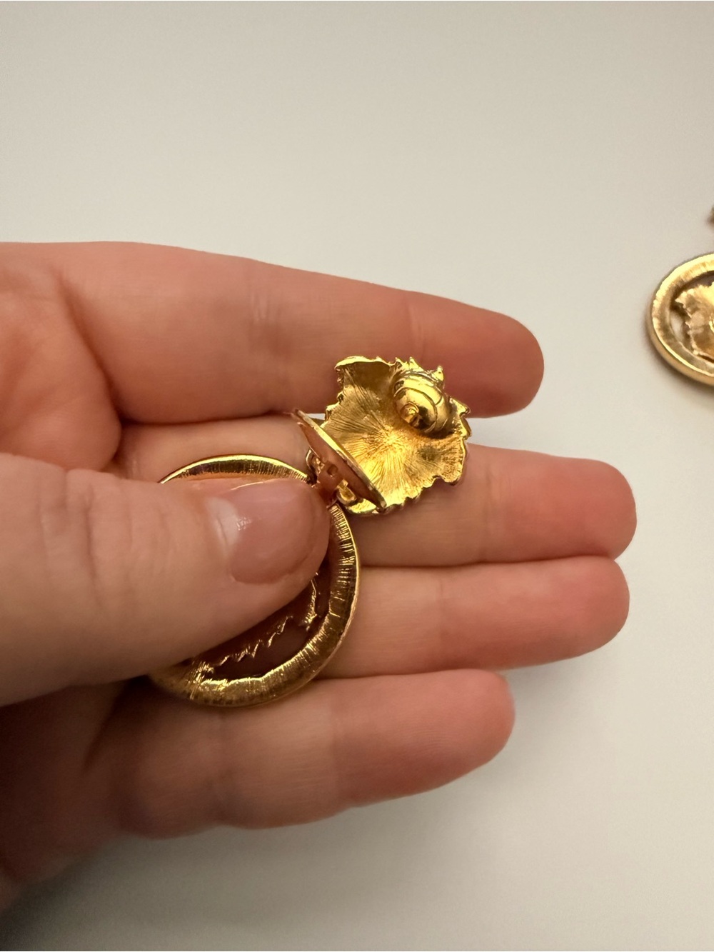 Versace Gold Medusa Drop Earrings with Crystal - Picture 9 of 10
